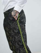Thumbnail for your product : ASOS Edition EDITION skinny crop suit trousers in green jacquard