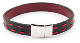 Thumbnail for your product : Tateossian Red Stitch Leather Bracelet