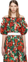 Thumbnail for your product : Dolce & Gabbana Red Geranium Off-The-Shoulder Blouse
