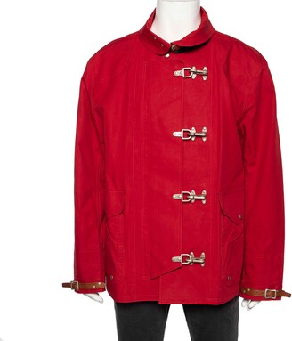 Polo Ralph Lauren Red Cotton Hook Front Jacket XXL - ShopStyle