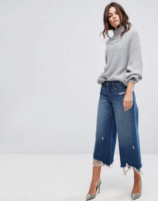 Blank NYC Wide Leg Jean With Distressing