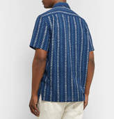 Thumbnail for your product : Freemans Sporting Club Camp-Collar Indigo-Dyed Printed Cotton Shirt