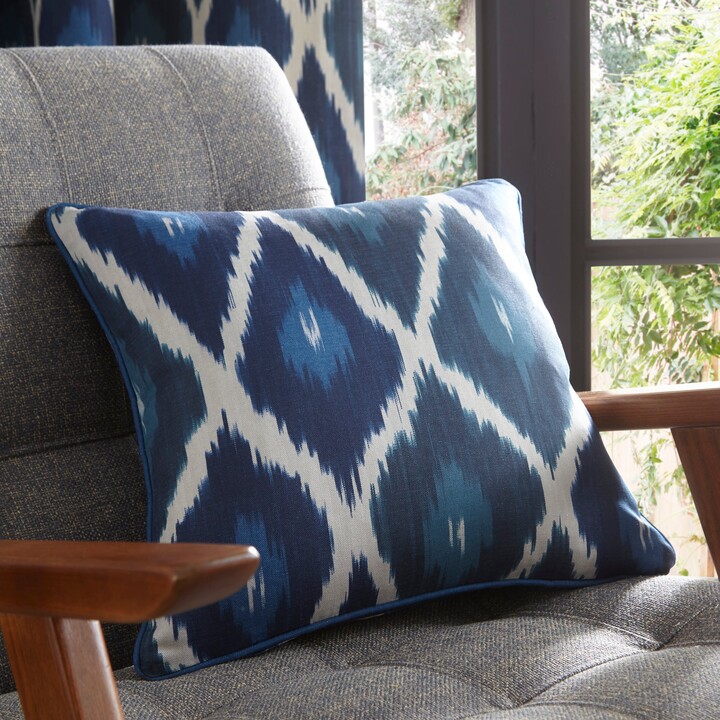 Dunelm Mahara Cushion Navy Blue/White ShopStyle