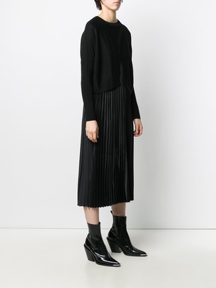 AllSaints Long-Sleeved Pleated Midi Dress