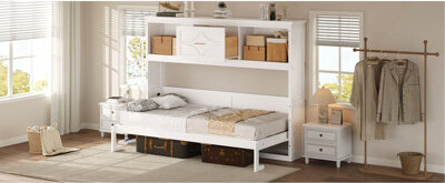 Hokku Designs Murphy Bed With Charging Station And A Drawer