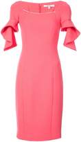 Badgley Mischka frill-sleeve fitted d 
