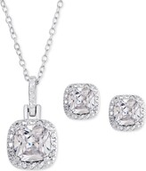 Thumbnail for your product : Macy's Blue Topaz (3-1/10 ct. t.w.) & Diamond Accent Sterling Silver 18" Pendant Necklace and Stud Earrings Set