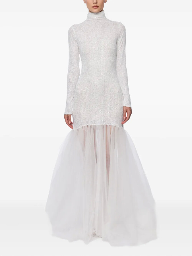 Atu Body Couture High-Neck Sequin Mermaid Gown