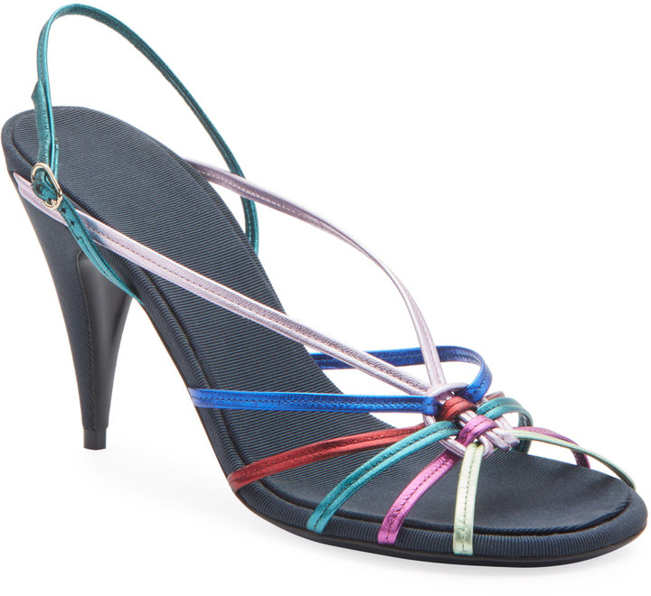 metallic rainbow heels