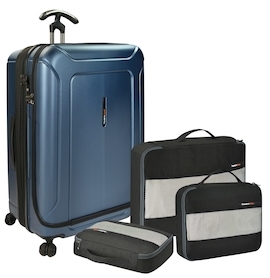 Traveler's Choice Barcelona Dual Compartment 30" Hardside Spinner & Packing Cubes Set