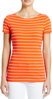 Thumbnail for your product : Jones New York Short-Sleeve Striped Boat Neck Tee Shirt