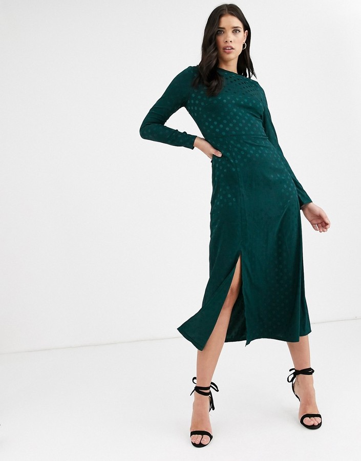 fashion union low back midi dress in spot
