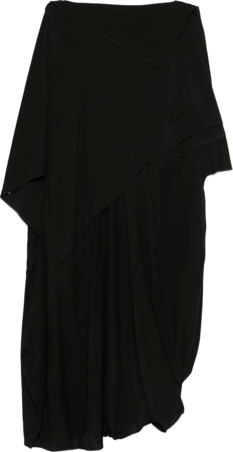 High Asymmetric Layered Midi Dress