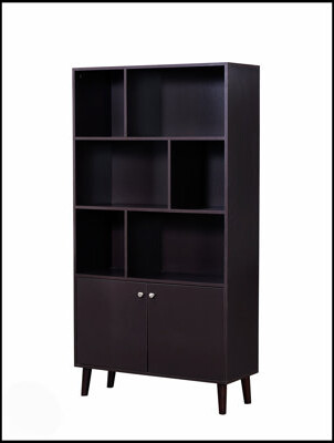 Latitude Run 67 Inch Tall 3-Tier Bookcase With Doors Spacious And Stylish Storage Solution For Books And Decor
