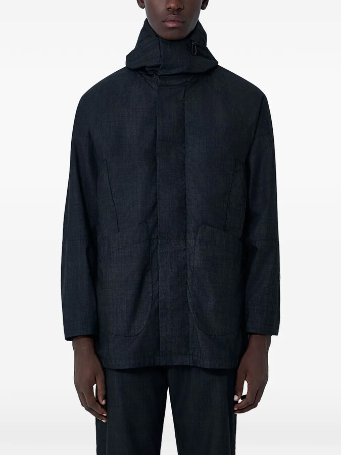 MOOS STUDIO Hooded Patch-Pocket Jacket