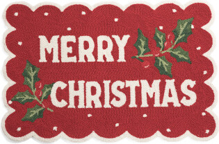 TJMAXX 2X3 Merry Christmas Hook Rug, Polyester