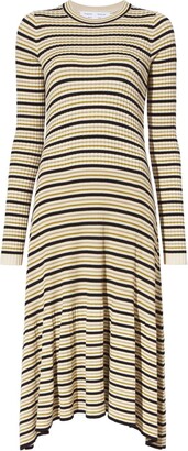 Striped Rib-knit Dress | ShopStyle