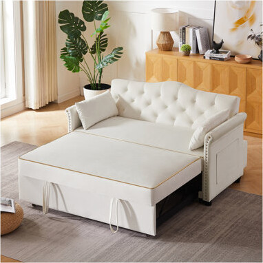 Latitude Run Velvet Sleeper Sofa Bed
