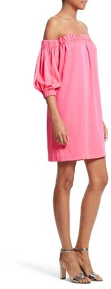 Milly Women's Off The Shoulder Stretch Silk Dress