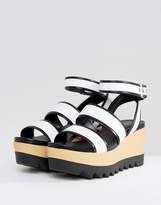 Thumbnail for your product : Pull&Bear Black And White Wooden Wedge