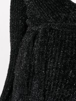 Thumbnail for your product : Emporio Armani Sparkle-Embellished Ribbed-Knit Wrap Cardigan