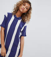 Thumbnail for your product : Pull&Bear rugby dress in colourblock blue