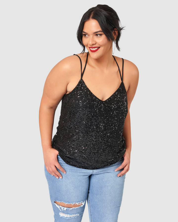 plus size sequin tank tops