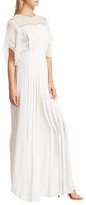 Thumbnail for your product : Alberta Ferretti Lace Trim Pleated Jumpsuit