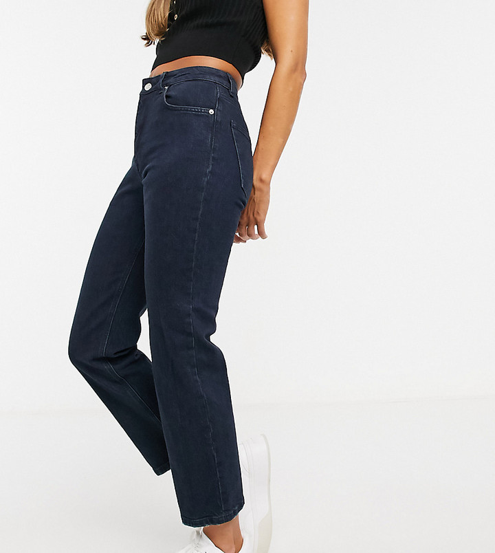high waisted stretch straight leg jeans