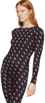 Thumbnail for your product : Marine Serre Black and Pink Iconic Catsuit