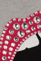 Thumbnail for your product : Markus Lupfer Embellished lip-intarsia merino wool sweater
