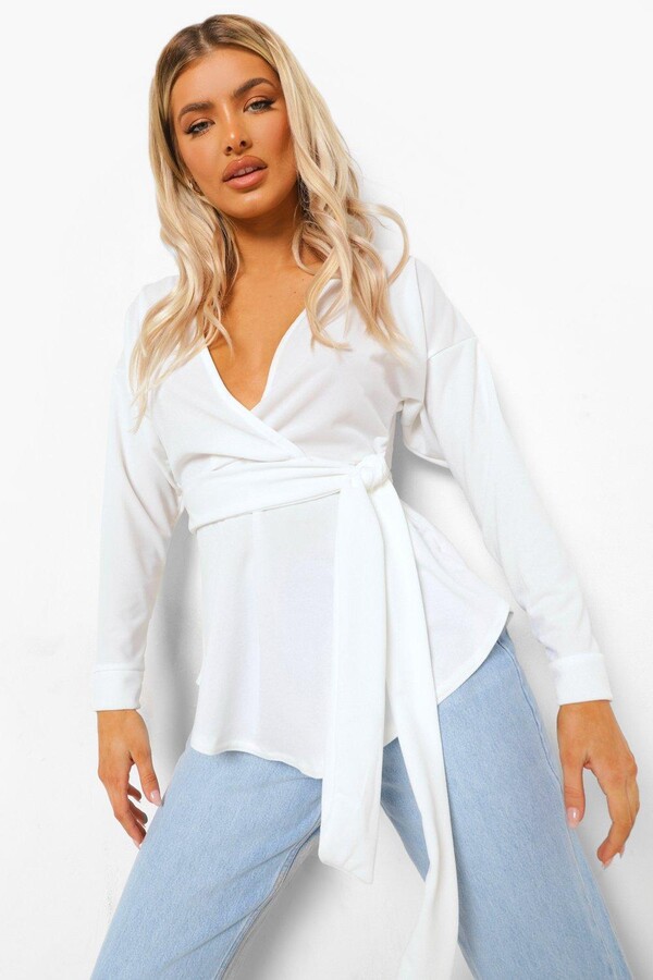 wrap blouse long sleeve