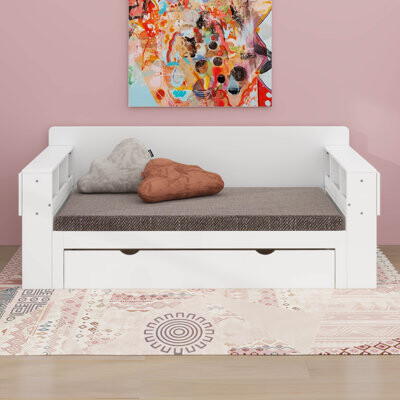 Latitude Run Daybed With Removable Desk - Storage Drawers & Hydraulic Side Table