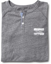 Thumbnail for your product : Toms Unisex Heather Grey 3/4 Sleeve Raglan Henley