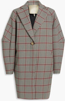 Oversized checked tweed coat 