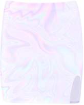 Thumbnail for your product : boohoo Lola Multi Marble Print Split Mini Skirt