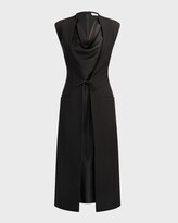Thumbnail for your product : Halston Jacklyn Sleeveless Crepe & Satin Midi Dress