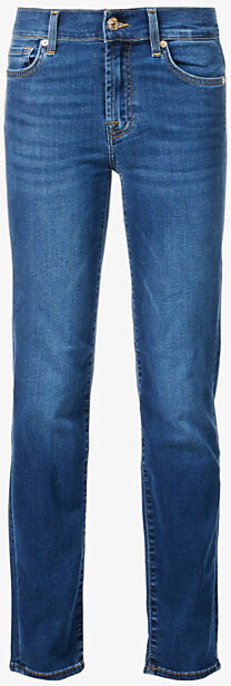 7 For All Mankind Womens Duchess Roxanne Slim-Fit Mid-Rise Stretch-Denim Jeans 30