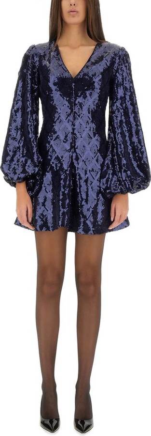 Rotate by Birger Christensen Sequin Embellished Mini Flowy Dress
