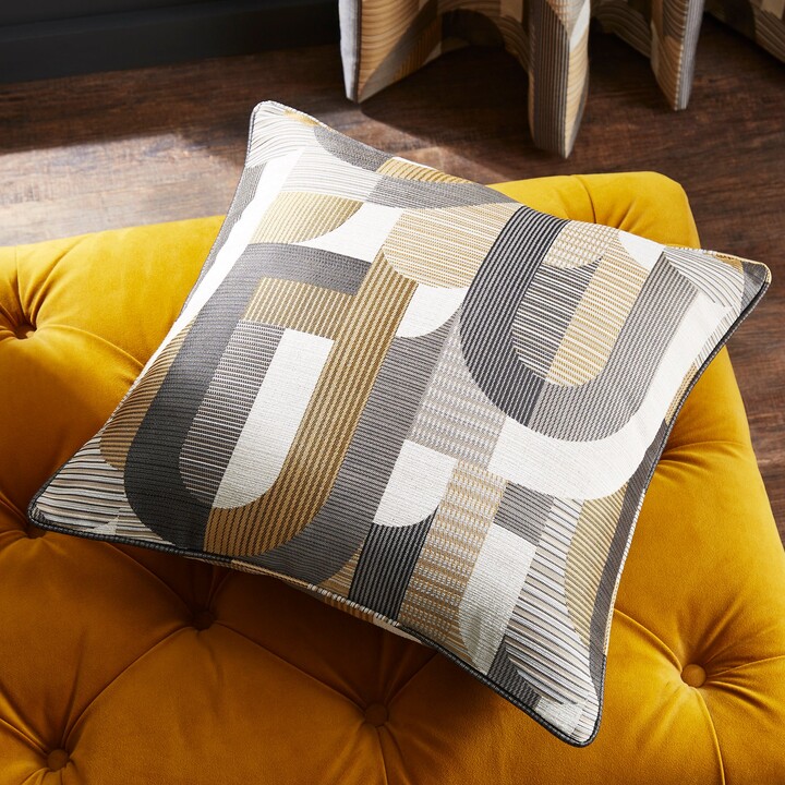 Dunelm Alvin Geometric Jacquard Cushion Ochre ShopStyle
