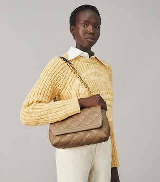 TORY BURCH-Kira Chevron Glazed Small Convertible Shoulder Bag Chain bag/Shoulder  bag
