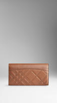 Thumbnail for your product : Burberry Embossed Check Leather Continental Wallet