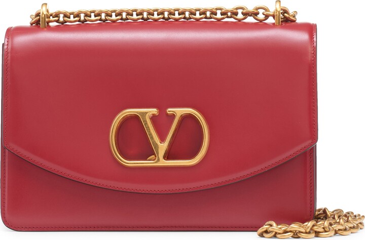 Valentino Garavani Vain VLOGO Leather Shoulder Bag