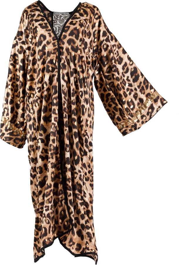 Harlow Loves Daisy Aliyah Animal Print Kimono Robe With Golden