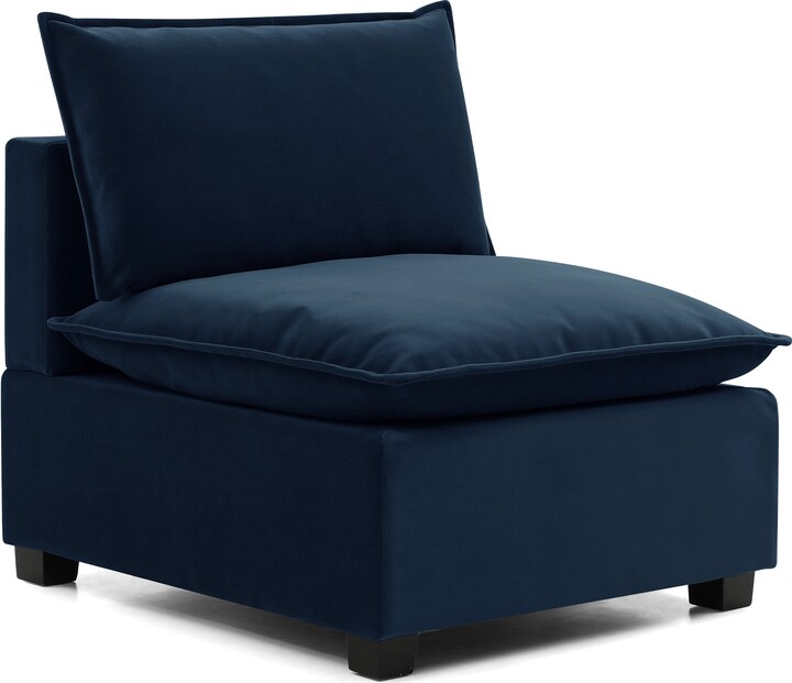 Dunelm Moda Velvet Modular Armless Chair Moda Velvet Navy ShopStyle