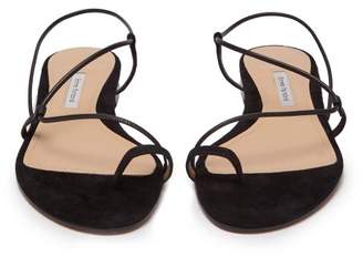 Emme Parsons Susan Leather And Suede Slingback Sandals - Womens - Black