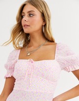 Thumbnail for your product : Faithfull The Brand Faithfull evelyn floral square neck short sleeve midi dress