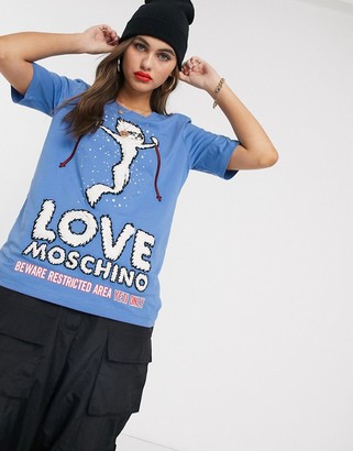 Love Moschino winner print logo t-shirt