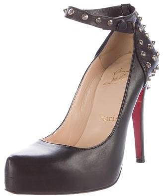 Christian Louboutin Leather Spiked Mad Pumps
