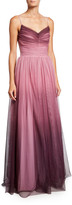 Thumbnail for your product : Chiara Boni Vogue Ombre Spaghetti-Strap Tulle Bustier Gown